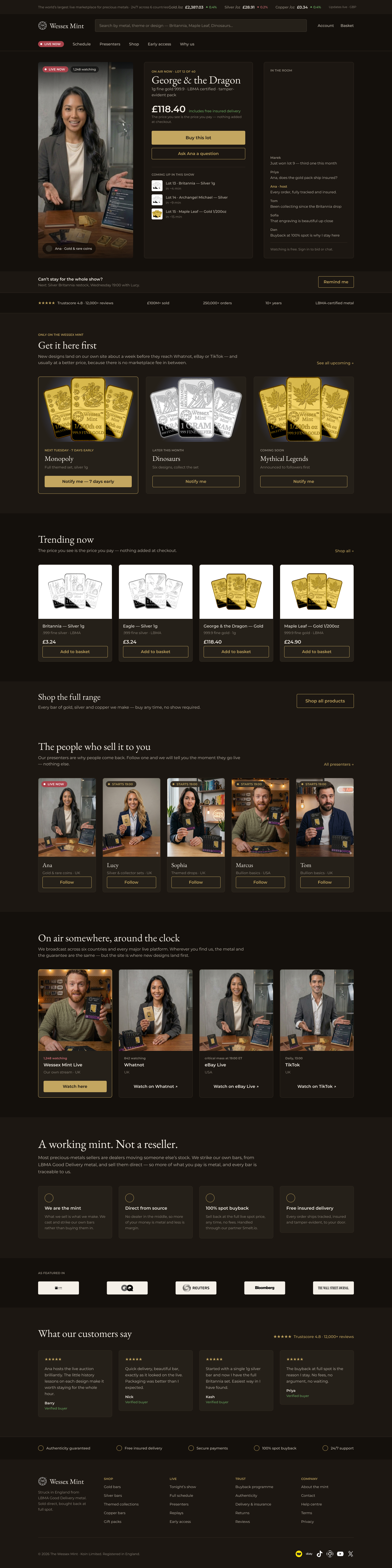 The Wessex Mint homepage