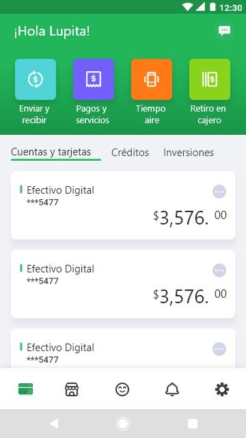 Pantalla de inicio — Banco Azteca