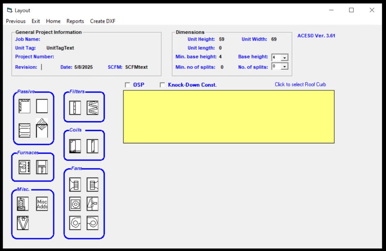 ACES — legacy unit configuration layout