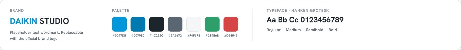 Daikin Studio design system — brand, palette and typeface