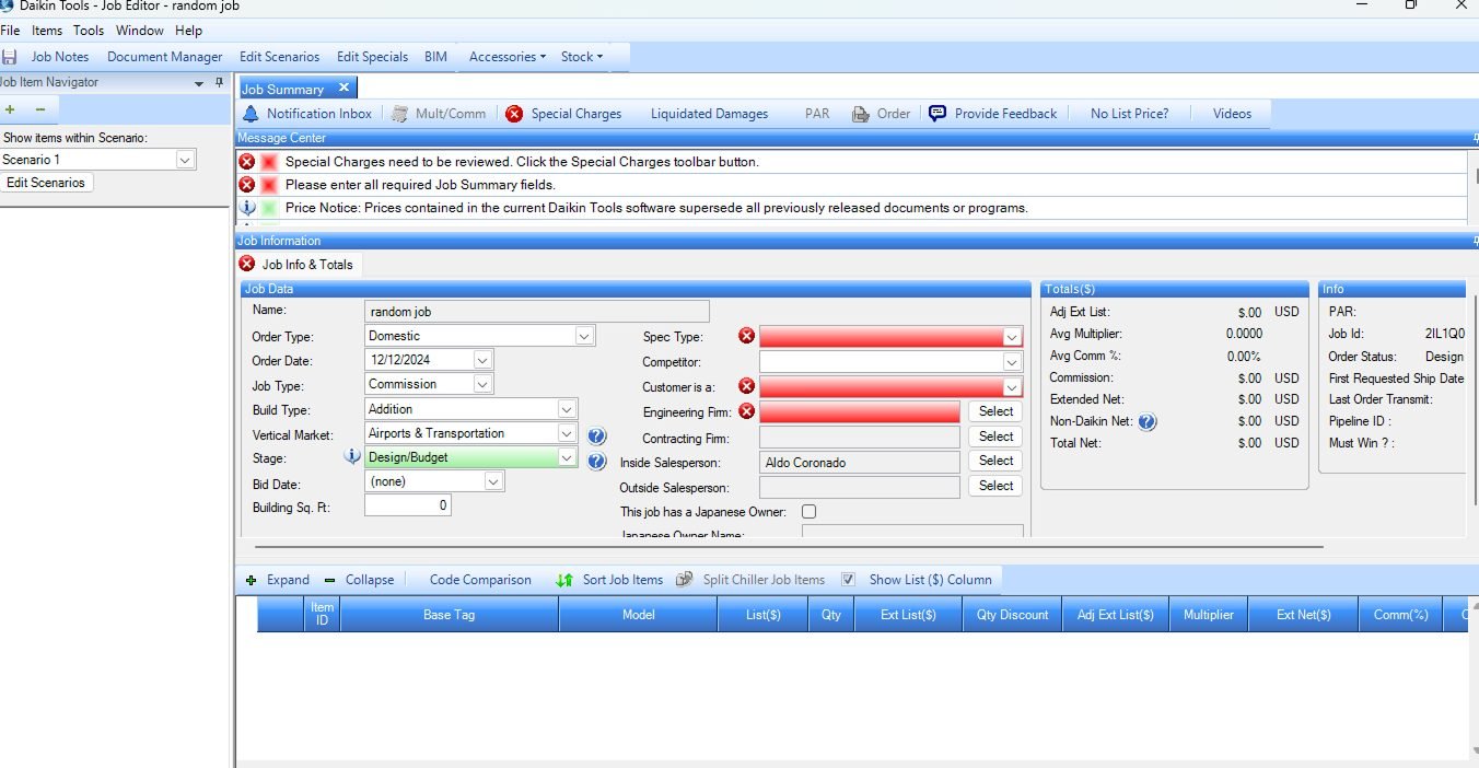 Daikin Tools — Job Editor legacy form
