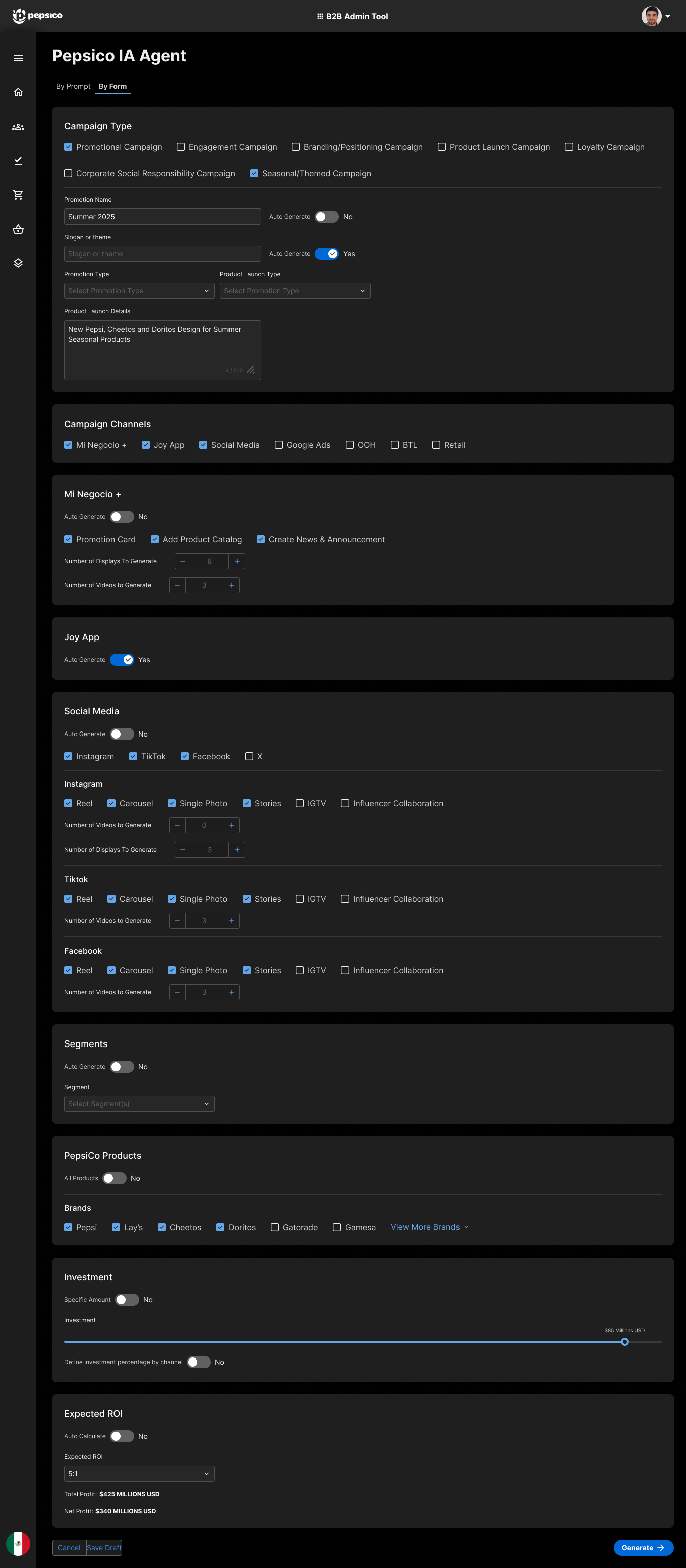 Pepsico IA Agent — By Form entry